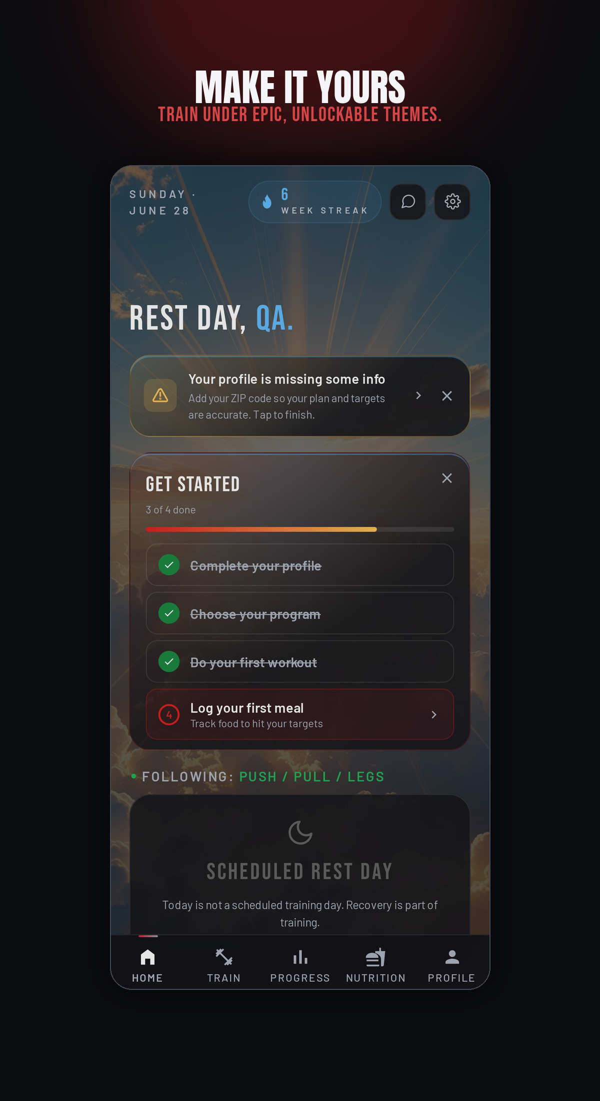 Home screen